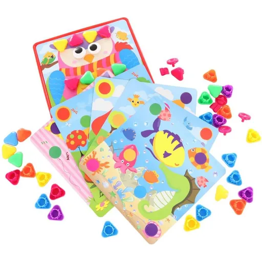 Mozaika s plastovými špendlíky