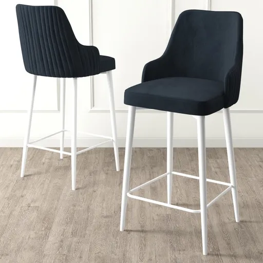 Bar Stool Set (6 Pieces) Enox - Anthracite, White