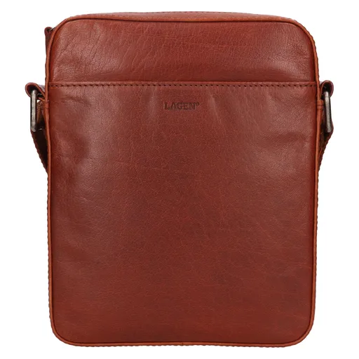 Pánská kožená taška přes rameno Lagen Moss - koňak