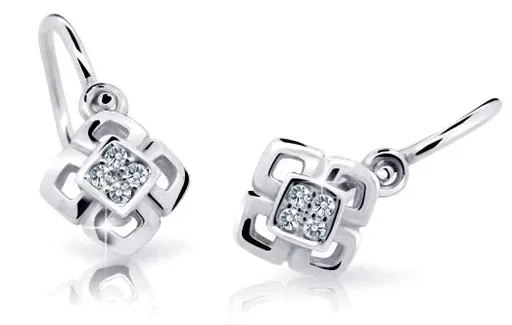Cutie Jewellery Dětské náušnice z bílého zlata C2240-10-X-2 čirá