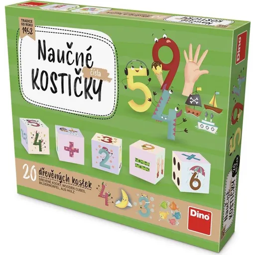Dino Čísla 20 dřevěné kostky
