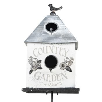 Zahradní dekorativní zápich ptačí budka Country Garden - 18*13*109 cm 5Y1010