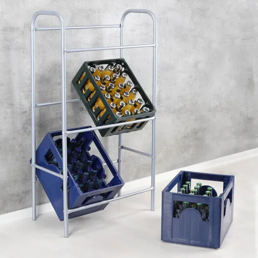 Haushalt international Stojan na přepravky na lahve, stříbrný