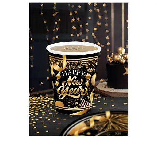 Guirca Papírové kelímky 240 ml - Happy New Year 6 ks