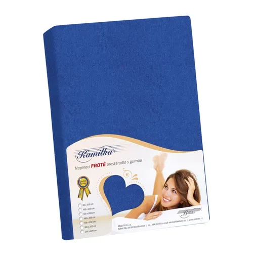 Bellatex Froté prostěradlo Kamilka tmavě modrá, 90 x 200 cm