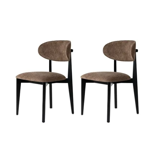 Sada jídelních židlí Lionte Brown and Black, 2 ks