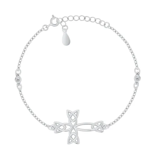 Brilio Silver Úchvatný stříbrný náramek pro ženy Kříž BRC209W