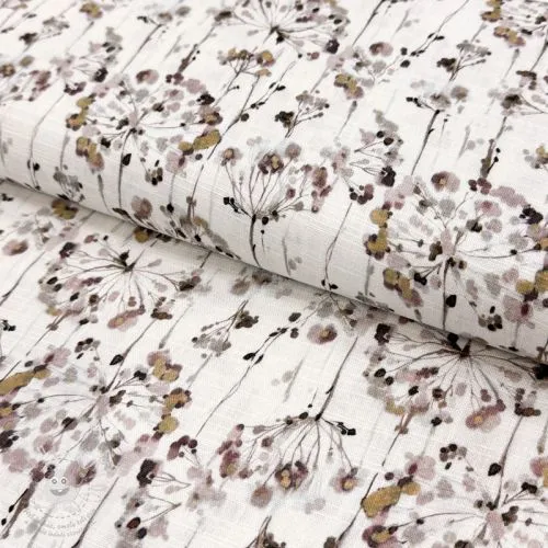 Viskóza se lnem Agapanthus design D digital print