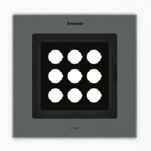 Artemide Ego Flat 220 downlight čtverec 38d 3000K Inox IK10 T42016WFLW00