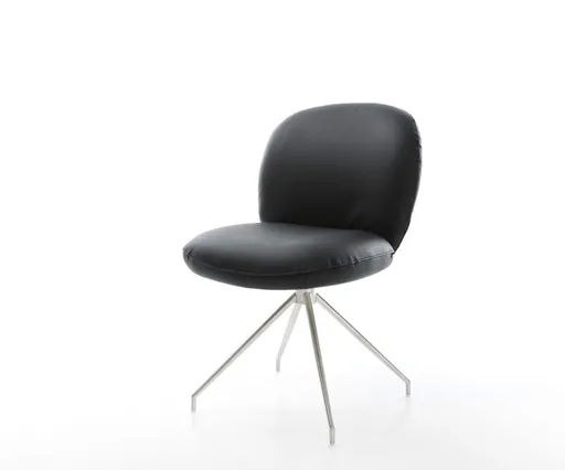 Jídelní židle Nube-Flex pravá kůže černá křížová podnož zúžená