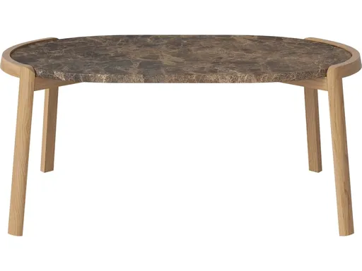 Konferenční stolek Mix 95 x 61 cm, více variant - Bolia Varianta: Brown marble | Oiled oak, Solid | v. 42 cm