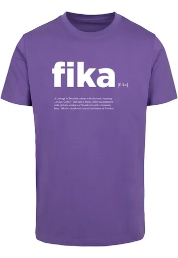 Mr. Tee Fika Definition T-Shirt Round Neck ultraviolet - M