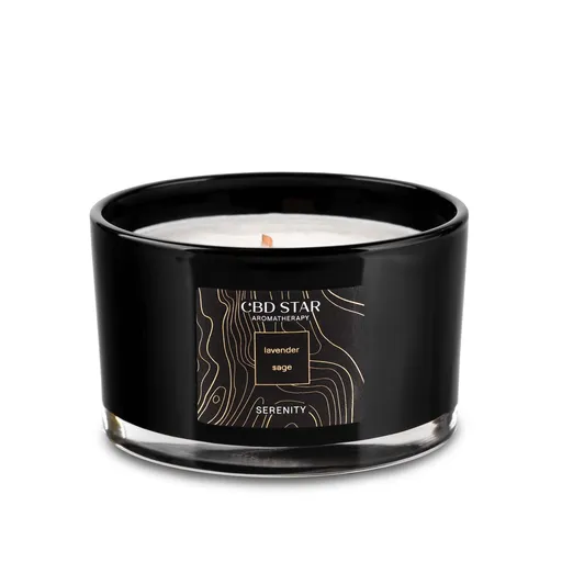 CBD STAR CBD svíčka Serenity bylinné tóny, 500 g