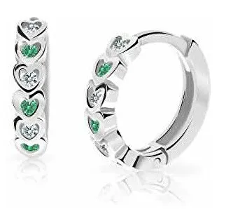 Cutie Jewellery Dětské kruhové náušnice z bílého zlata C3339-80-X-2 zelená