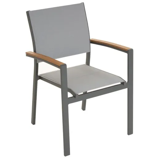 Zahradní stohovatelná židle, antracit, 86,5 x 57 x 57,5 ​​cm