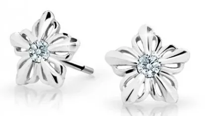 Cutie Jewellery Dětské kytičkové náušnice z bílého zlata C2238-30-X-2 bílá