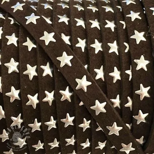 Semišová šňůra hvězdy choco