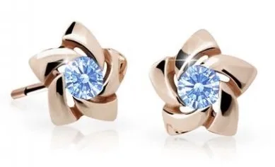 Cutie Jewellery Dětské náušnice z růžového zlata C2201-30-X-4 světle modrá