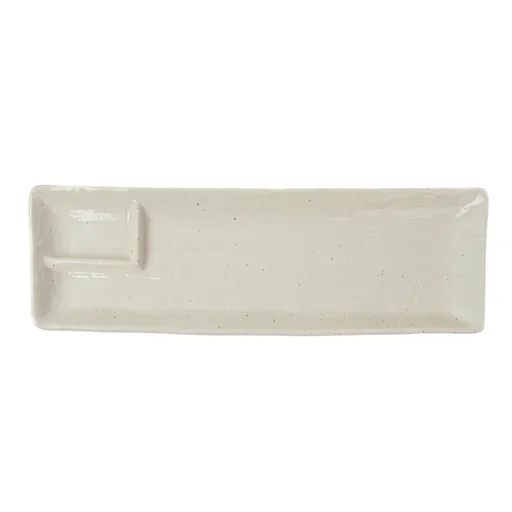 Servírovací talíř CONTOUR 33 x 10,5 cm, vysoký okraj, bíá, keramika, MIJ