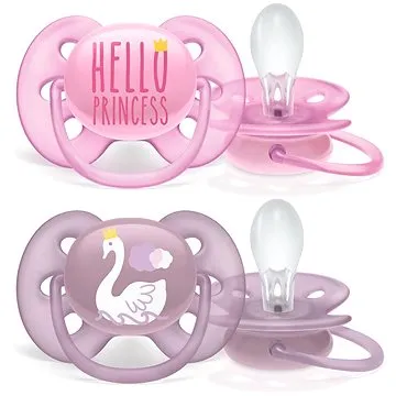 Philips AVENT šidítko Ultrasoft text 6-18 m dívka, 2 ks (8710103938767)