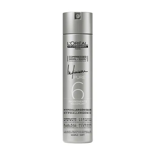 L'Oréal Professionnel Hypoalergenní lak na vlasy s lehkou fixací Infinium Pure Soft (Hairspray) 300 ml