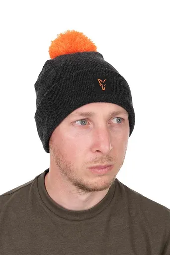 Fox Zimní čepice Collection Bobble Hat Black/Orange,Fox Zimní čepice Collection Bobble Hat Black/Orange