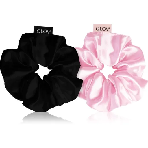GLOV Satin Scrunchies S gumičky do vlasů Pink/Black 2 ks