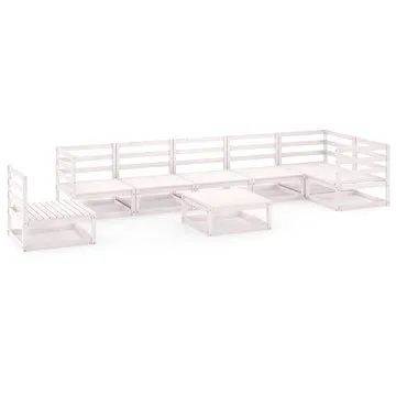 8dílná zahradní sedací souprava bílá masivní borovice , 3075600 (3075600)