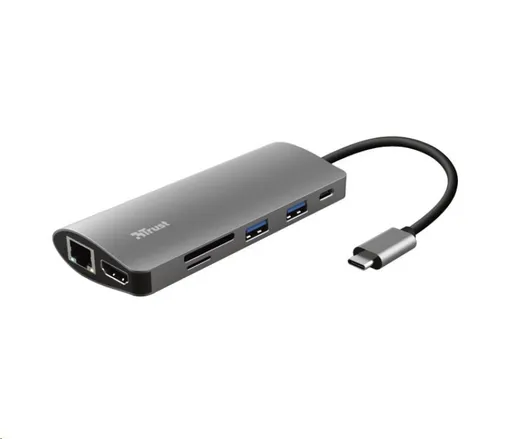 TRUST Dokovací stanIice DALYX USB-C 7v1, 1xHDMI, 1xUSB-C, 2xUSB, 1x RJ45, šedá