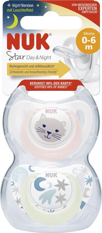 Cumi NUK Star Den&Night 0-6 m, doboz, kislány, 2 darab