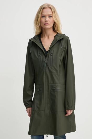 Nepromokavá bunda Rains Cargo Curve Jacket W3 dámská, zelená barva, přechodná, 12050-03