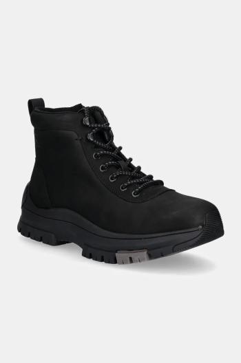 Kožené trapery Calvin Klein Jeans HYBRID WP BOOT LACEUP REBELLIOUS pánské, černá barva, YM0YM01077