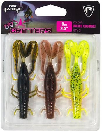 Gumicsali FOX Rage Critters 9 cm UV Mixed Colours 3 db