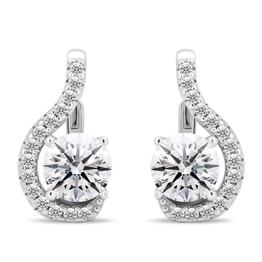 Brilio Silver Třpytivé stříbrné náušnice s čirými zirkony EA375W
