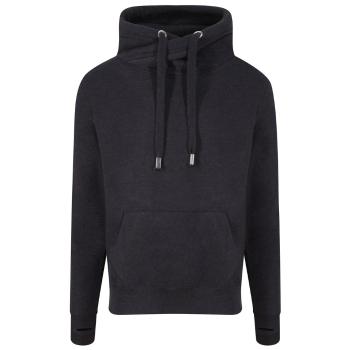 Just Hoods Mikina s překříženým límcem - Černý melír | XL