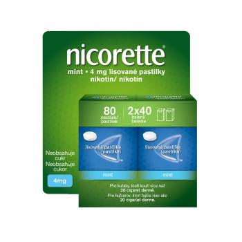 Nicorette Mint 4 mg 2x40 lisovaných pastilek