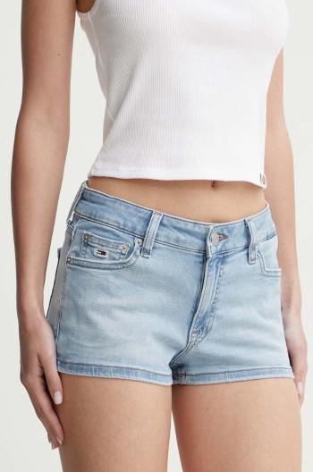 Džínové šortky Tommy Jeans dámské, hladké, high waist, DW0DW17650