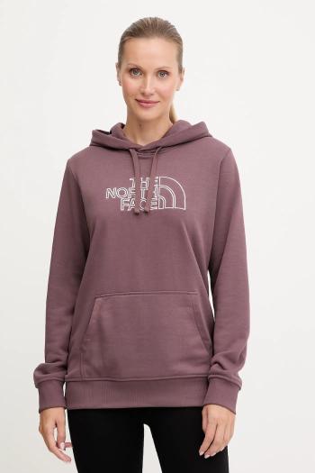 Mikina The North Face Drew Peak Light fialová farba, s kapucňou, vzorovaná, NF0A8C1DFAI1