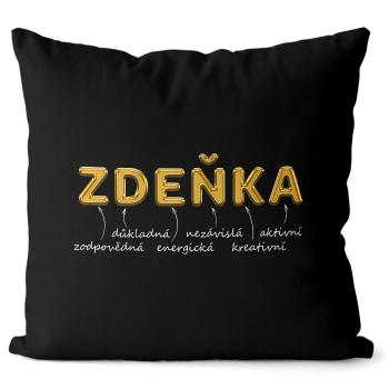 Polštář Ženská jména - GOLD (Velikost: 55 x 55 cm, Jméno: Zdeňka)