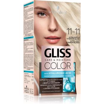 Schwarzkopf Gliss Color permanentní barva na vlasy odstín 11-11 Ultra světlá titanová blond 1 ks