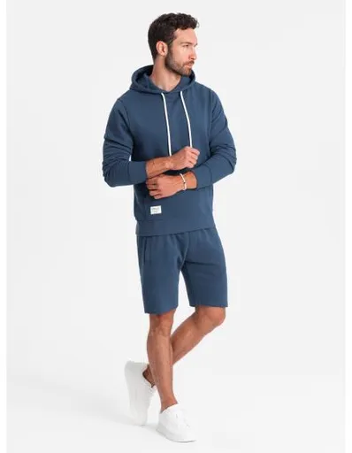 Pánská souprava mikina klokanka + šortky tmavě modrá V4 Z75