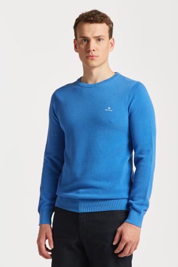 SVETR GANT COTTON PIQUE C-NECK DAY BLUE