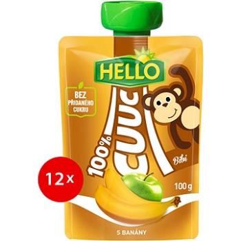 HELLO CUUC 100% ovocná kapsička s banány 12× 100 g (8590014639188)