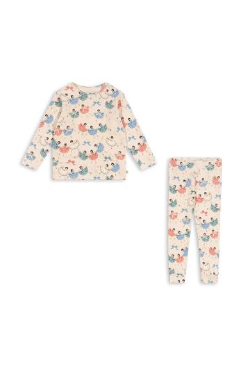 Dětská souprava Konges Sløjd BASIC BLOUSE/PANTS SET GOTS béžová barva, KS101887