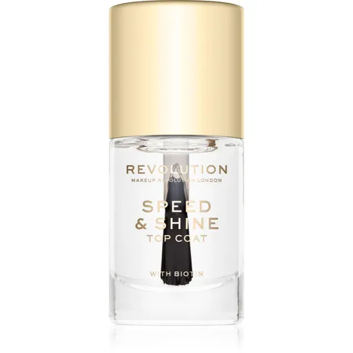 Makeup Revolution Speed & Shine rychleschnoucí lak na nehty průsvitný 10 ml