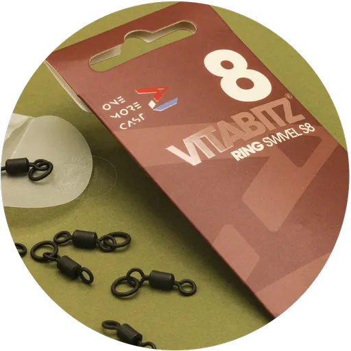 One more cast obratlík s kroužkem vitabitz ring swivels 8 ks velikost 8