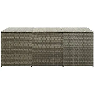 Zahradní úložný box polyratan 180 x 90 x 75 cm šedý (46479)