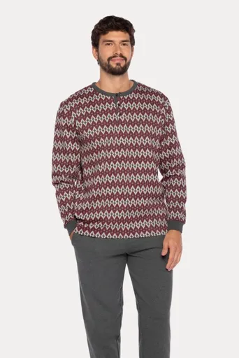 Teplé pánské pyžamo RENE XL Bordó