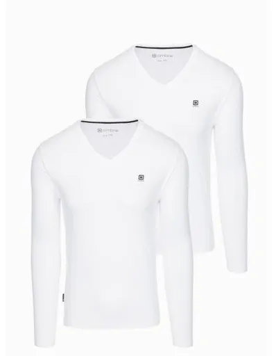 Pánská souprava triček s dlouhým rukávem V-NECK mix 2-pack V2 Z87