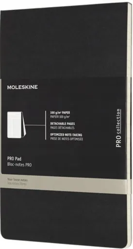 Poznámkový blok Moleskine Professional - L, linkovaný, černý